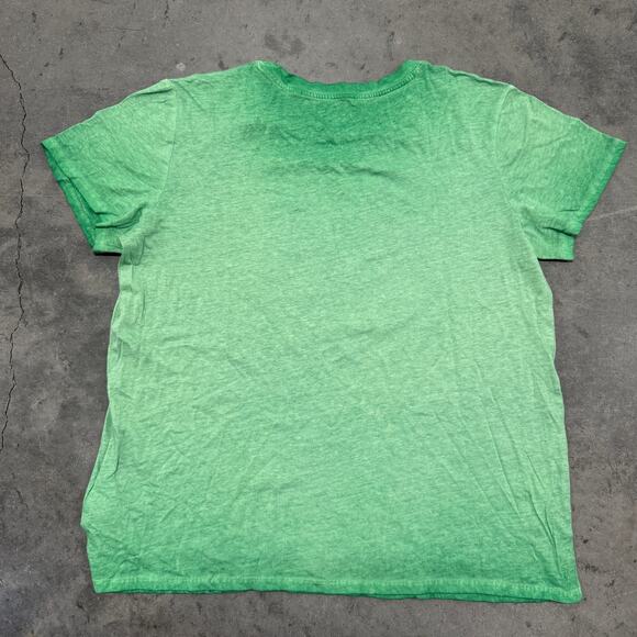 Vintage Y2k Guess Mcbling Tiger Pyramids 1987 Green Pink Graphic Tee Women's XL - Picture 3 of 6